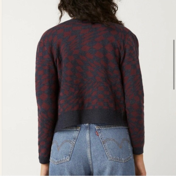 Daydreamer Plum Berry Checkered Cardigan | XS - Picture 4 of 9